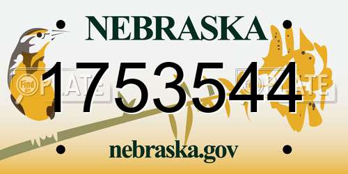 1753544 Nebraska License Plate