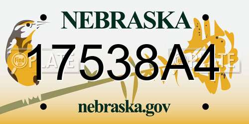17538A4 Nebraska License Plate