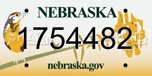 1754482 Nebraska License Plate