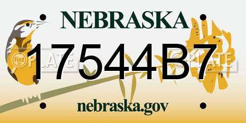 17544B7 Nebraska License Plate