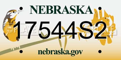 17544S2 Nebraska License Plate