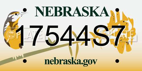 17544S7 Nebraska License Plate