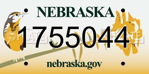1755044 Nebraska License Plate
