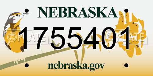 1755401 Nebraska License Plate