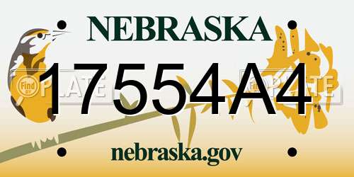 17554A4 Nebraska License Plate