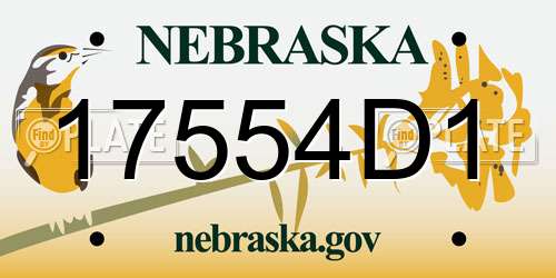 17554D1 Nebraska License Plate