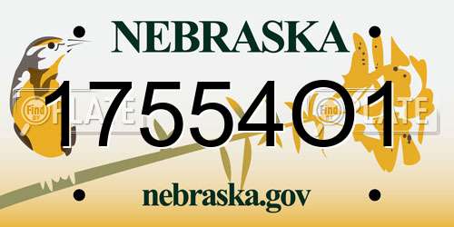 17554O1 Nebraska License Plate