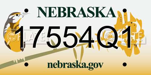 17554Q1 Nebraska License Plate