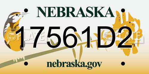17561D2 Nebraska License Plate