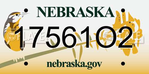 17561O2 Nebraska License Plate