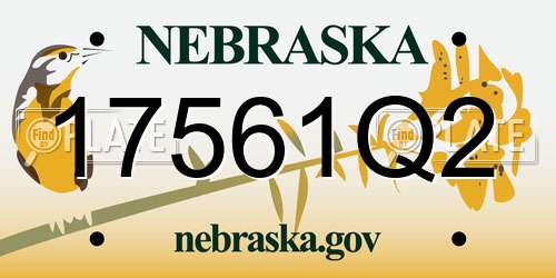 17561Q2 Nebraska License Plate