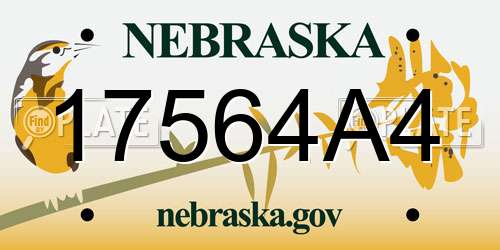 17564A4 Nebraska License Plate