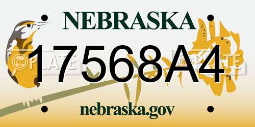 17568A4 Nebraska License Plate