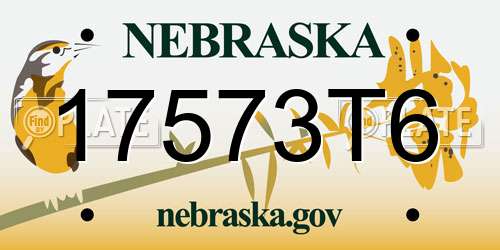 17573T6 Nebraska License Plate