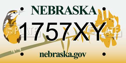 1757XY Nebraska License Plate