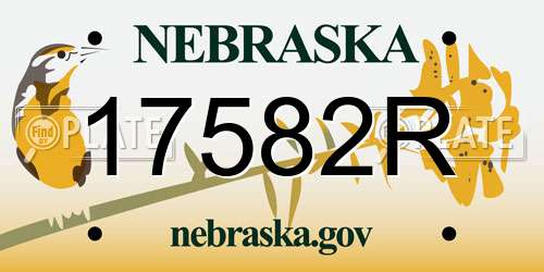 17582R Nebraska License Plate
