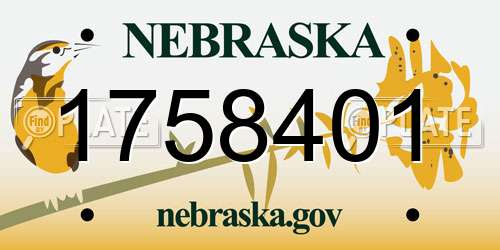 1758401 Nebraska License Plate