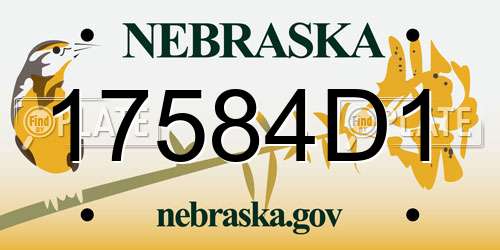 17584D1 Nebraska License Plate