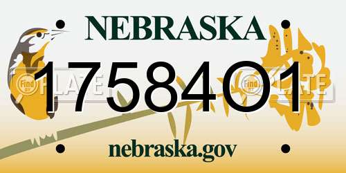 17584O1 Nebraska License Plate
