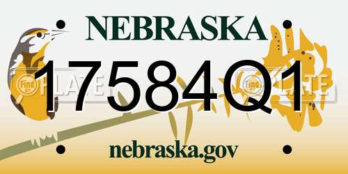 17584Q1 Nebraska License Plate