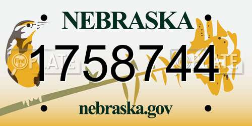 1758744 Nebraska License Plate