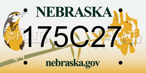175C27 Nebraska License Plate