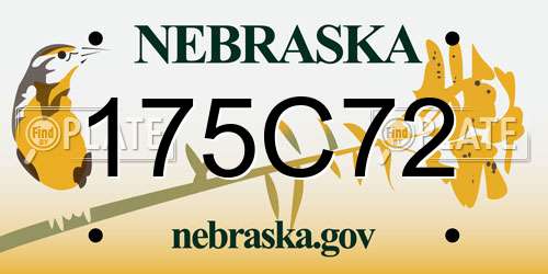 175C72 Nebraska License Plate