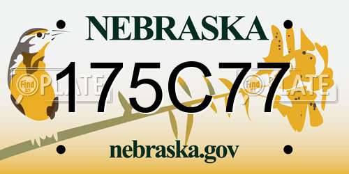 175C77 Nebraska License Plate