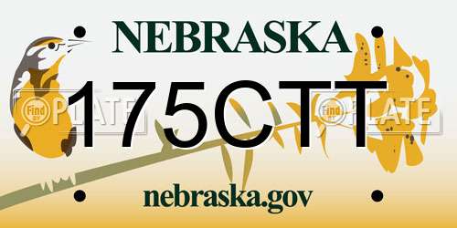 175CTT Nebraska License Plate