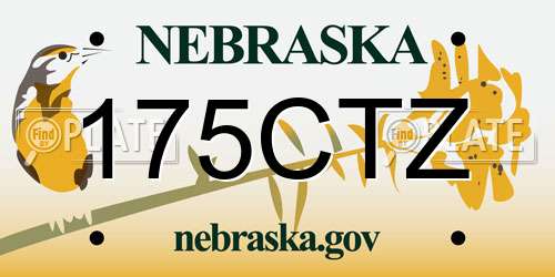 175CTZ Nebraska License Plate