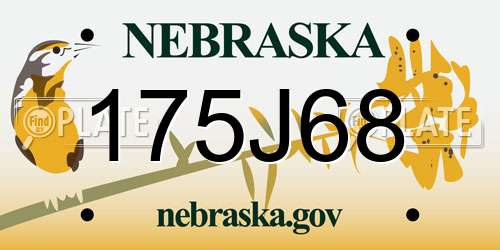 175J68 Nebraska License Plate