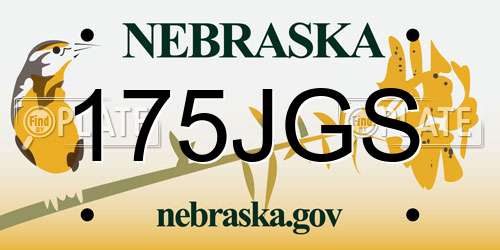 175JGS Nebraska License Plate