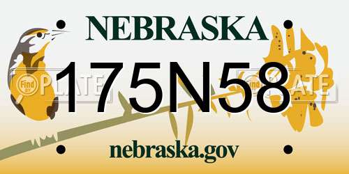175N58 Nebraska License Plate
