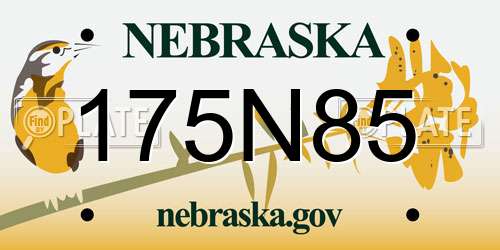 175N85 Nebraska License Plate