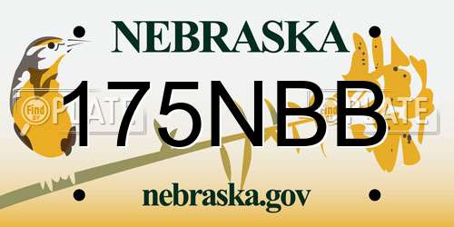 175NBB Nebraska License Plate