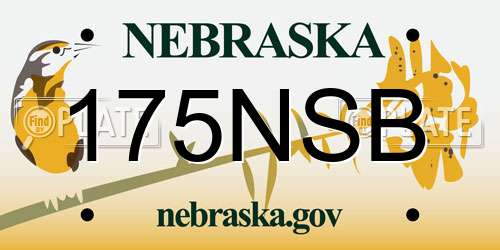 175NSB Nebraska License Plate