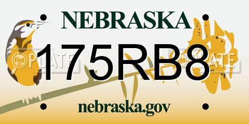 175RB8 Nebraska License Plate