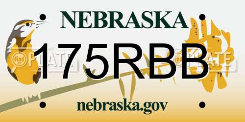 175RBB Nebraska License Plate