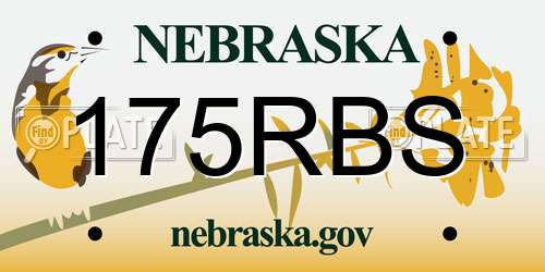 175RBS Nebraska License Plate