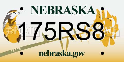 175RS8 Nebraska License Plate