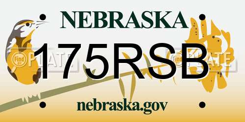 175RSB Nebraska License Plate