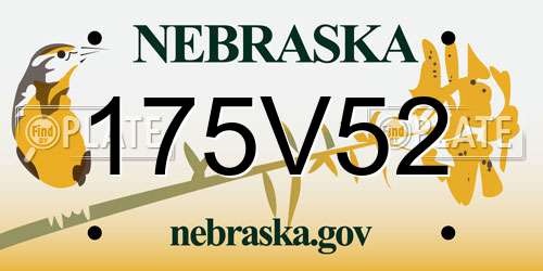 175V52 Nebraska License Plate