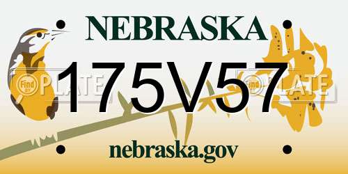 175V57 Nebraska License Plate
