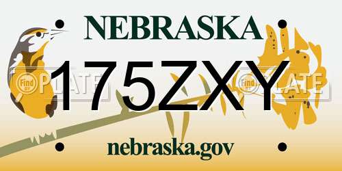 175ZXY Nebraska License Plate