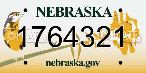 1764321 Nebraska License Plate