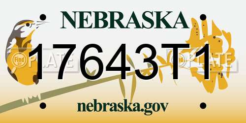 17643T1 Nebraska License Plate