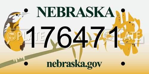 176471 Nebraska License Plate