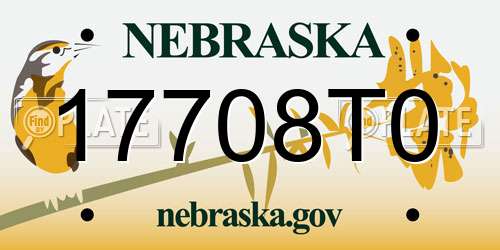 17708T0 Nebraska License Plate