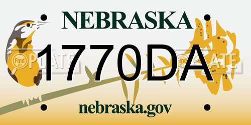 1770DA Nebraska License Plate