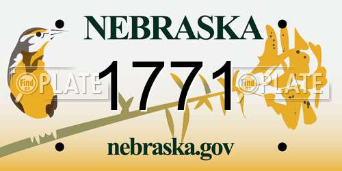 1771 Nebraska License Plate